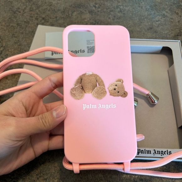 NWT IPhone 12Pro Palm Angels Teddy Bear with Tie Pink - Picture 3 of 10